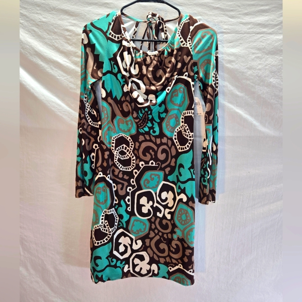 Vintage Milly Women's Size Small Geometric Silk Dress New Tags
